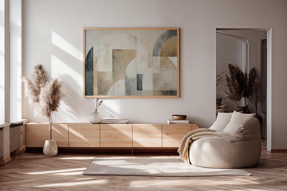 Neutral Geometry Elegance Abstract Printable Wall Art