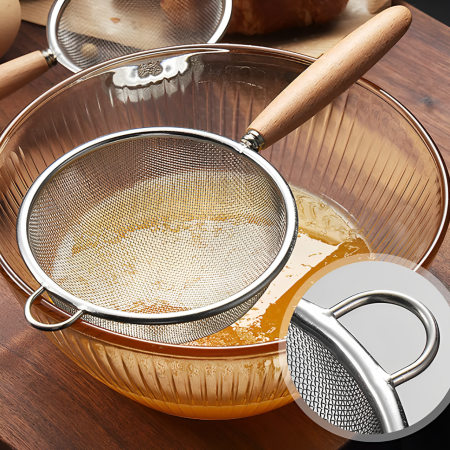 Colador madera/acero inox, 22cm