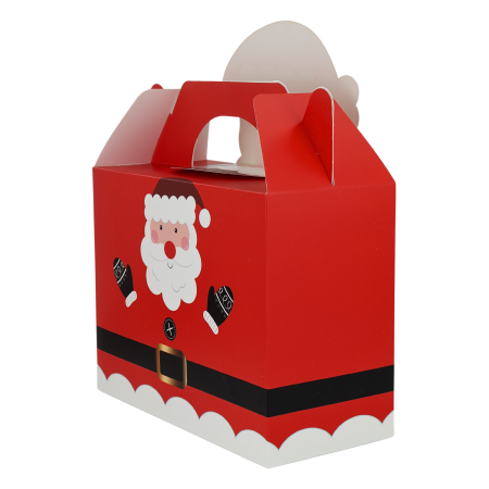 Caja navideña santa rojo, 33cm, papel