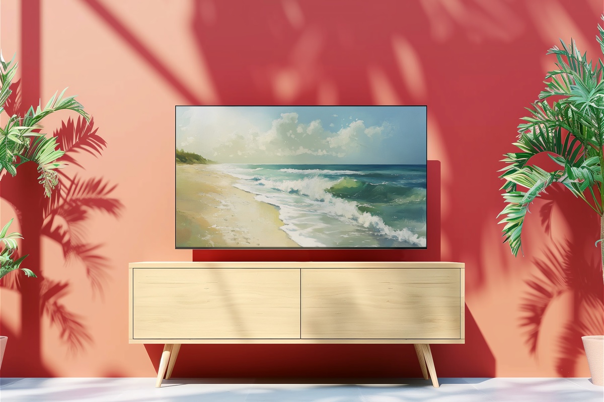 Sunlit Serenity of Coastal Strokes Summer Frame TV Art impressionist sunlit beach