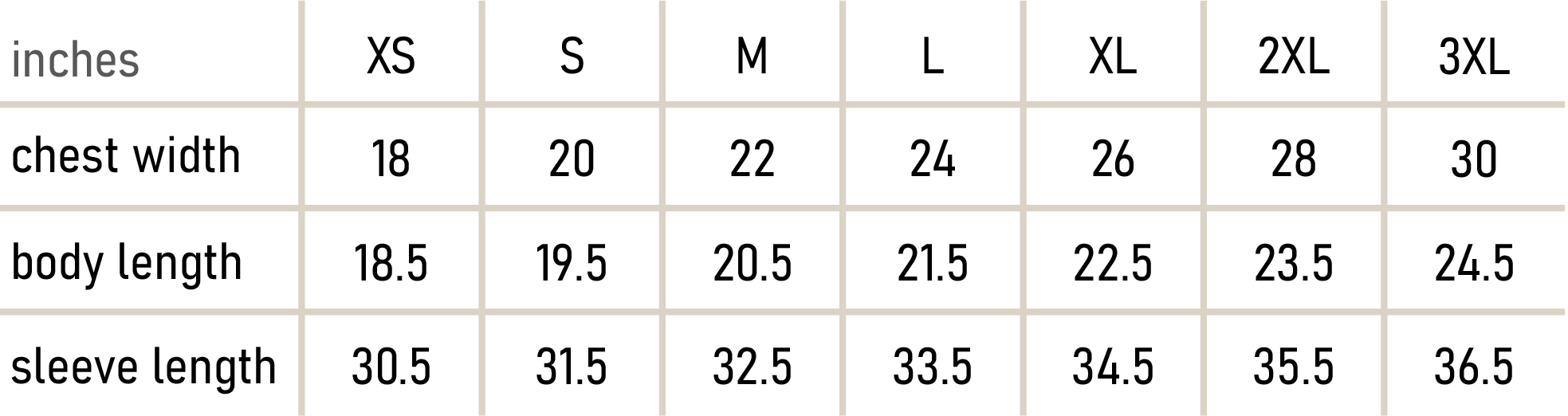 Size Chart