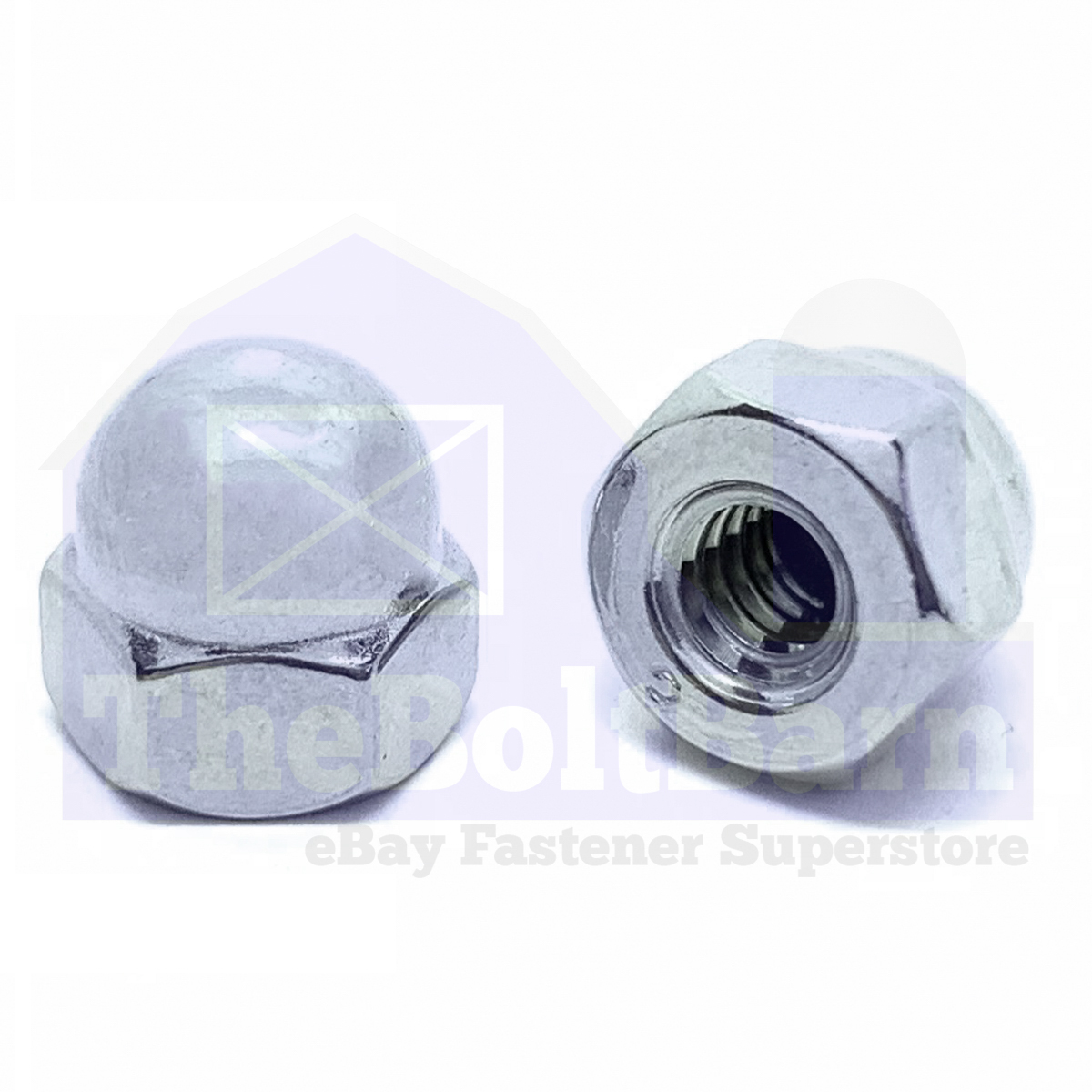 Hilo grueso transparente transparente de zinc M10-1.5 clase 6 nueces de bellota (elige la cantidad) - Imagen 2 de 7