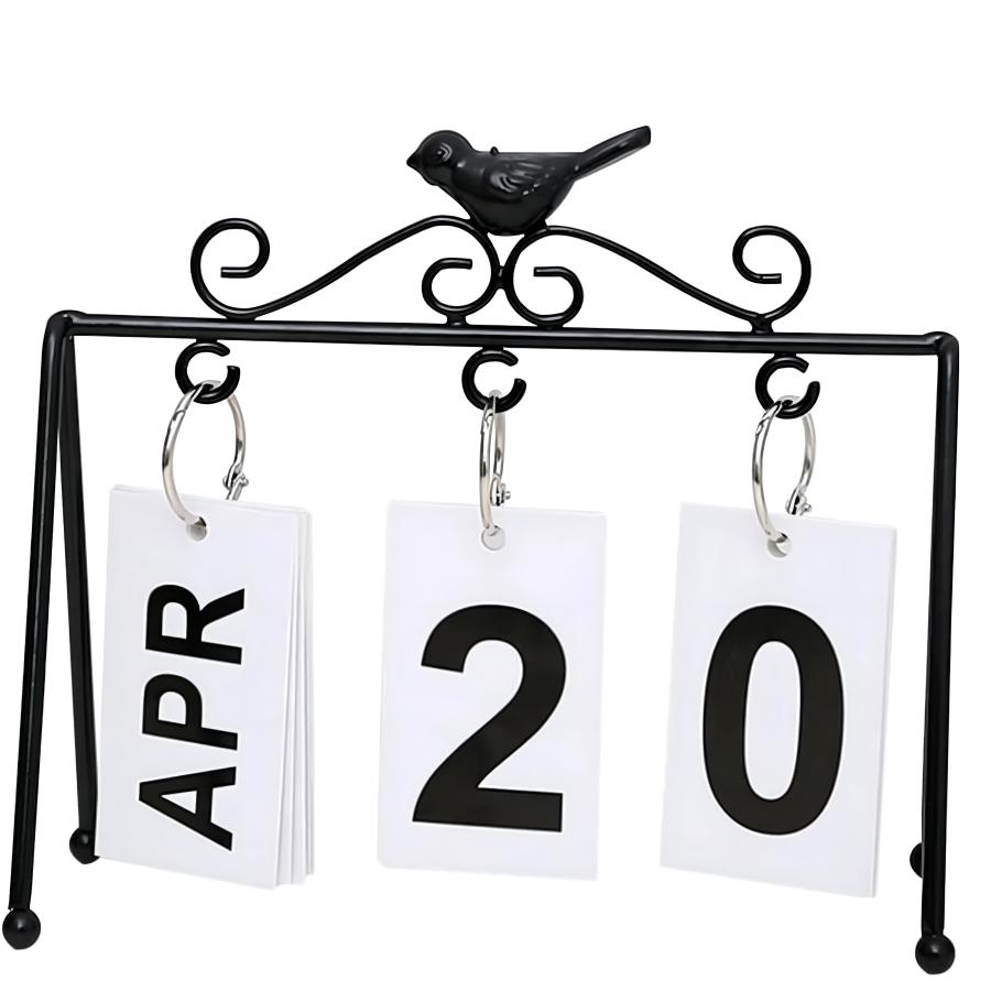Calendario hierro forjado, 18x16x7cm