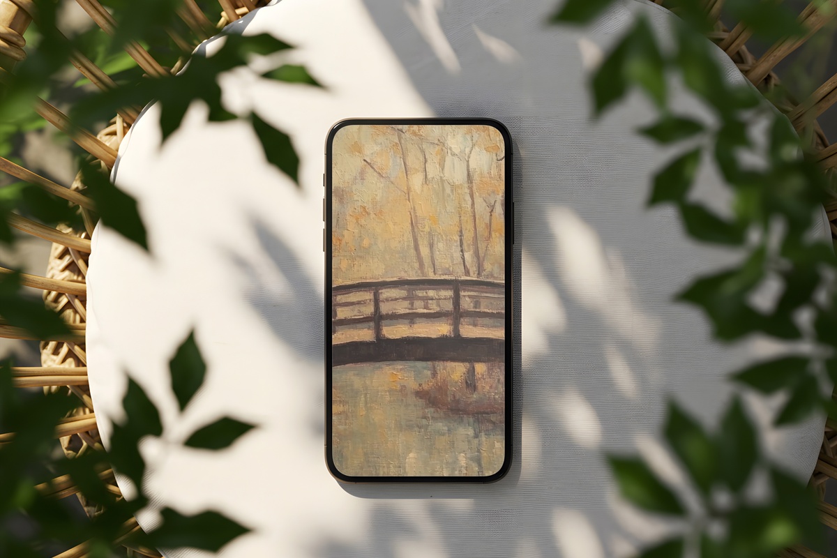 Autumn Bridge Elegance Fall iPhone Wallpaper