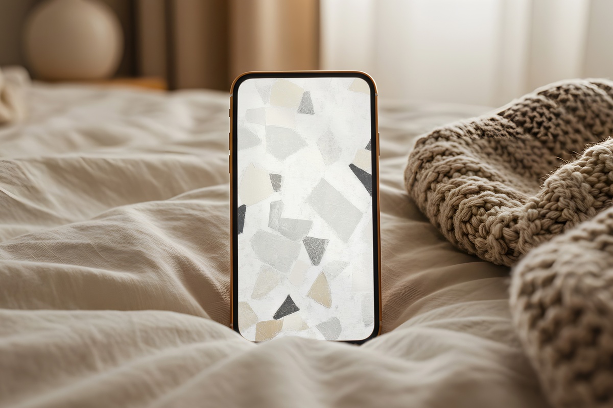 Serene Stone Fragments Alchemy Neutral iPhone Wallpaper