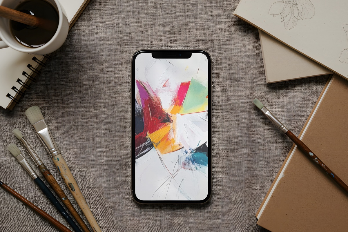 Dynamic Shape Symphony Abstract iPhone Wallpaper