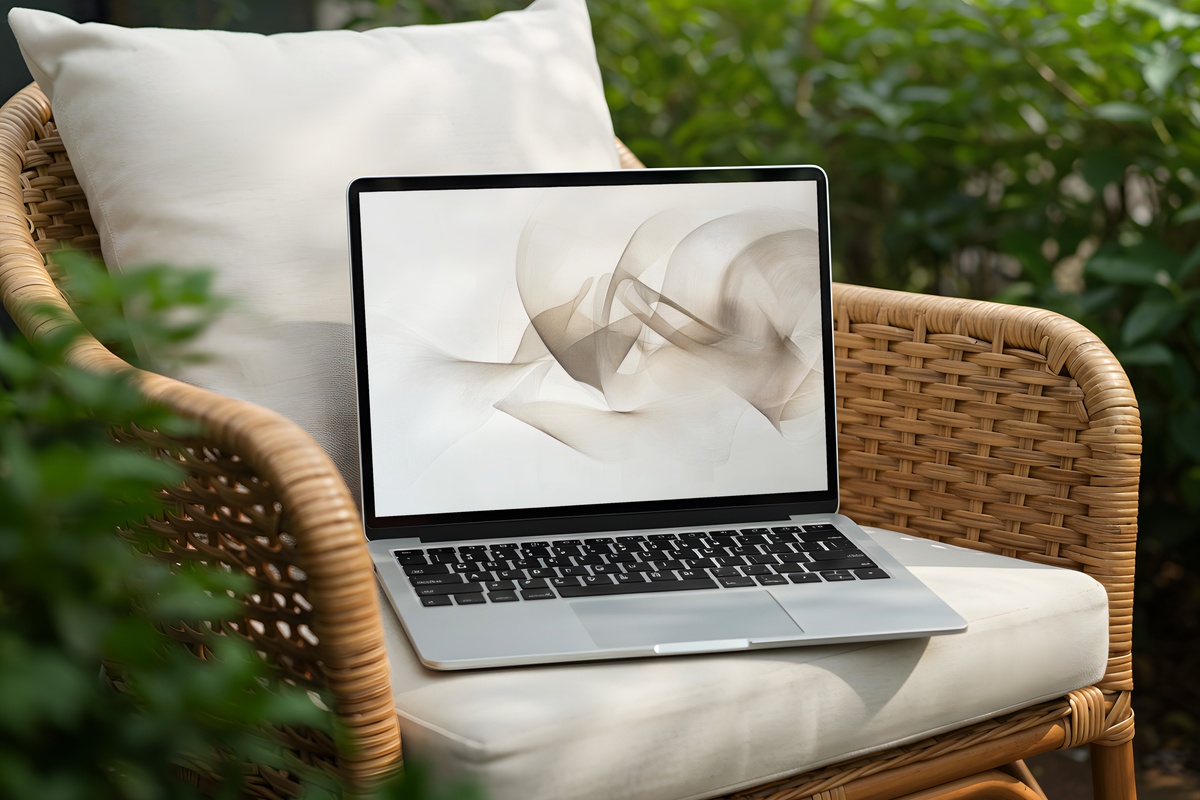 Minimal Line Art Symphony desktop wallpaper displaying flowing abstract line art on a high-resolution screen