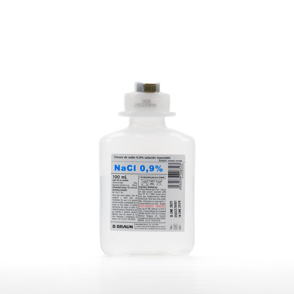 Cloruro D/Sodio 0.9% Braun Fco/100 ml