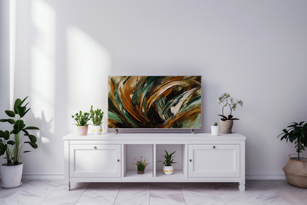 Earthy Horizon Whispers Abstract Frame TV Art