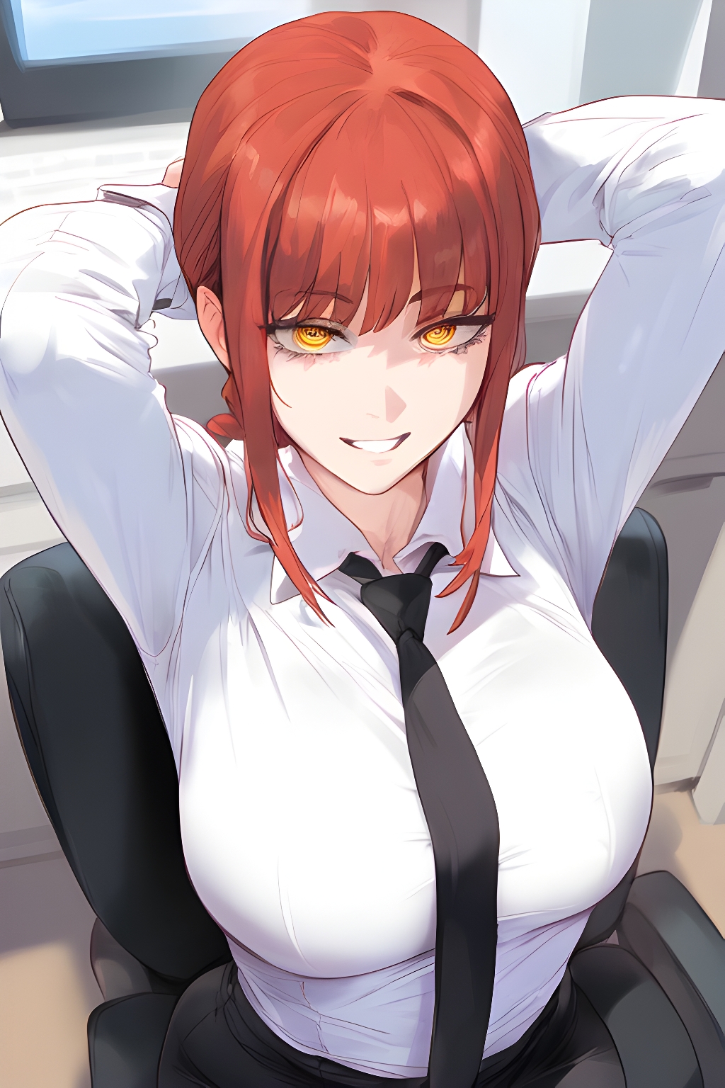 Makima – Office by Rusher Ai Art with Chainsaw Man, ai art, Chainsaw Man, Makima