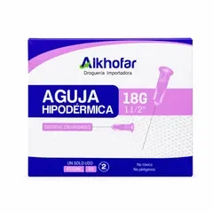 Aguja Desc N°18 X 1 1/2 Alkhofar Caja X 100