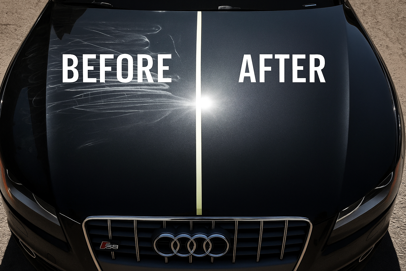 Audi with oxidized paint fully restored by Regloss