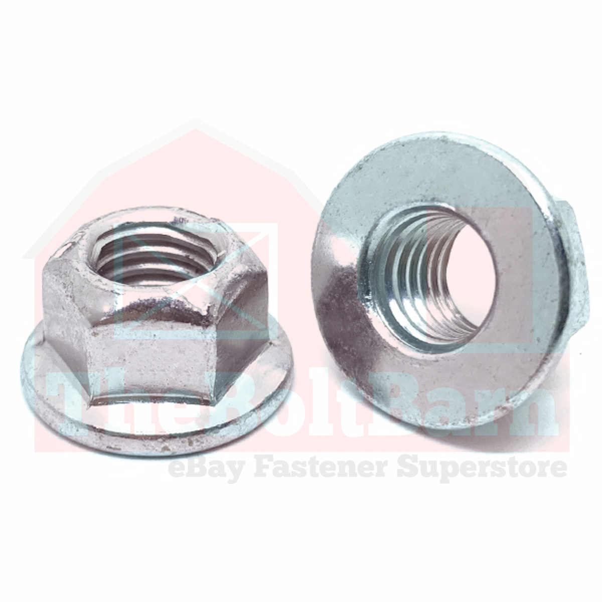 M6-1.0 Class 8 Hex Flange Top Lock Nuts Zinc Clear Coarse Thread (Pick Qty) - Picture 2 of 7