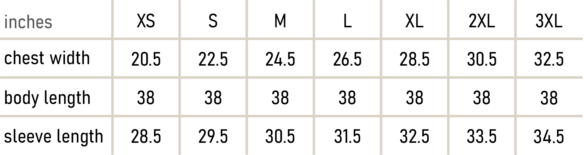 Size Chart