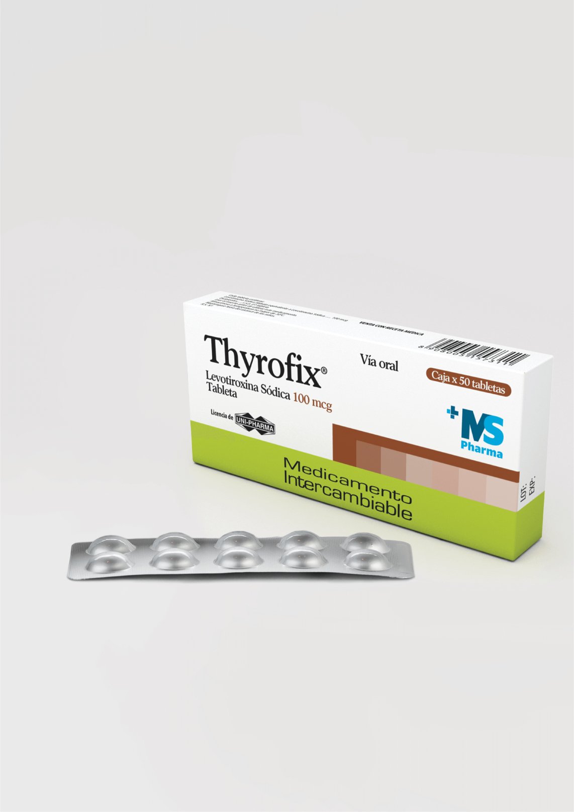 Thyrofix (Levotiroxina Sodica 100Mg) Cja X 50Tab