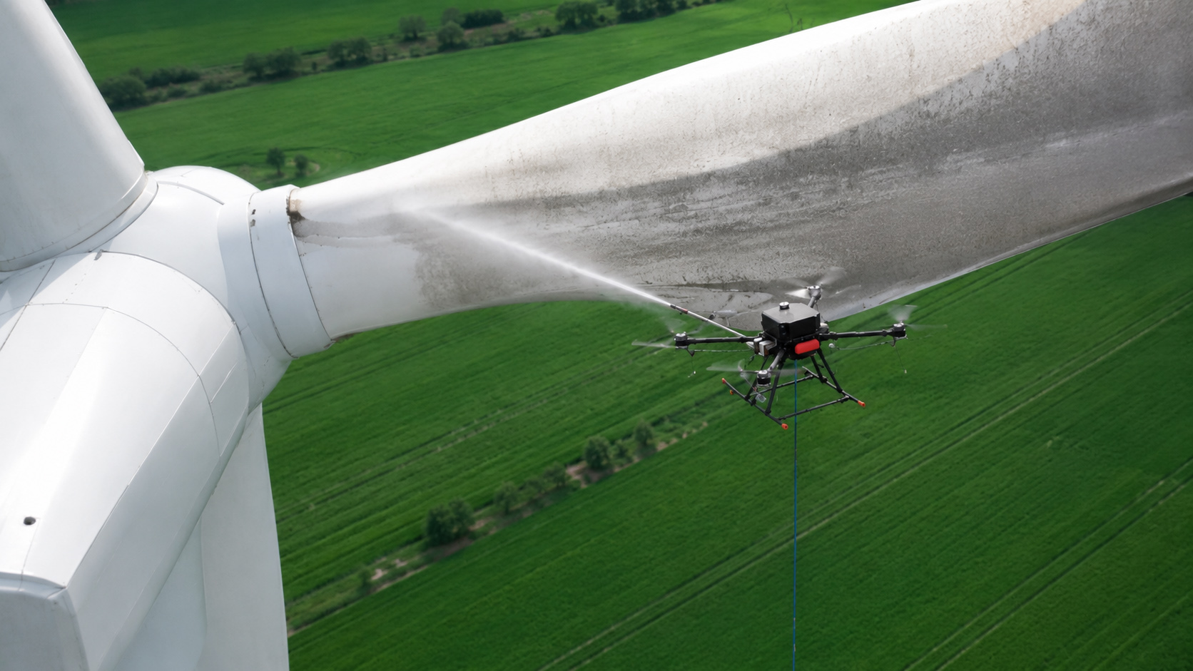 Nettoyage éolienne par drone Drone06