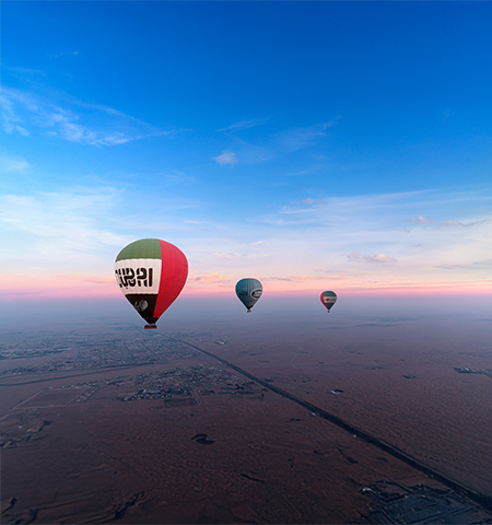 Hot Air Ballon Flight Over the Desert
