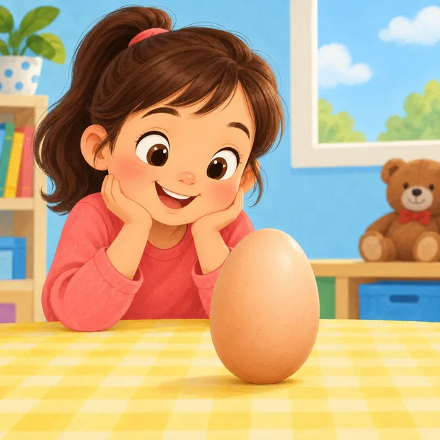 Scene: The egg is an oval.