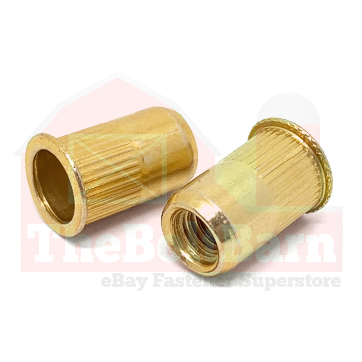 Dadi rivetto corpo flangia piccola in acciaio 1/4"-20 zinco giallo (scegli quantità) - Foto 2 di 7