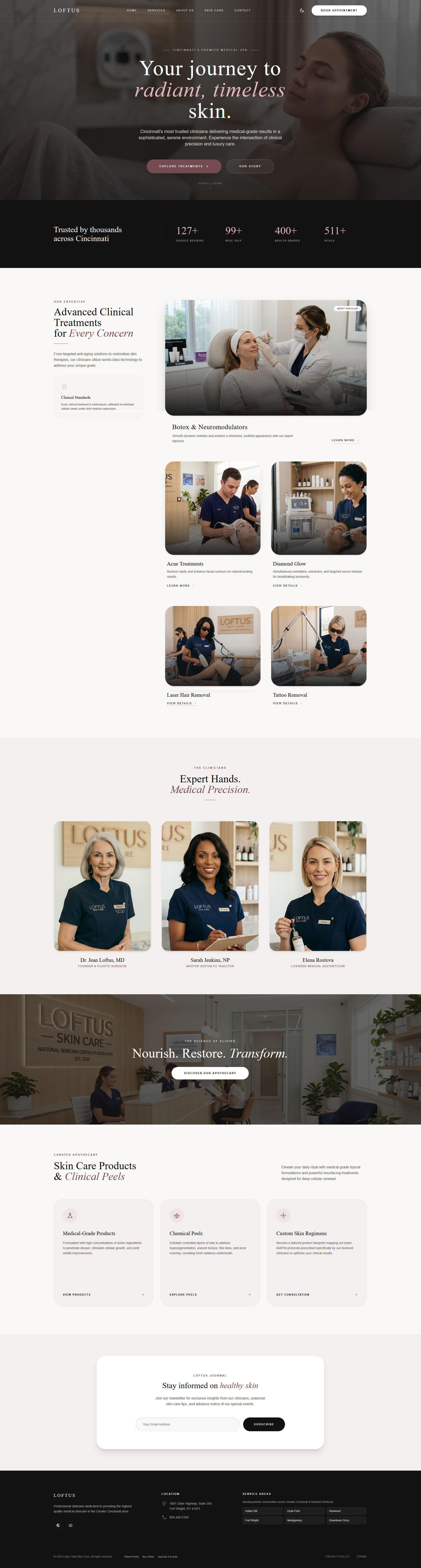 Website for a Premium Skin Care Clinic