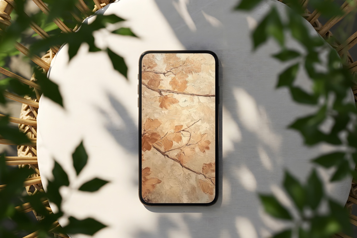 Sunlit Amber Canopy Fall iPhone Wallpaper
