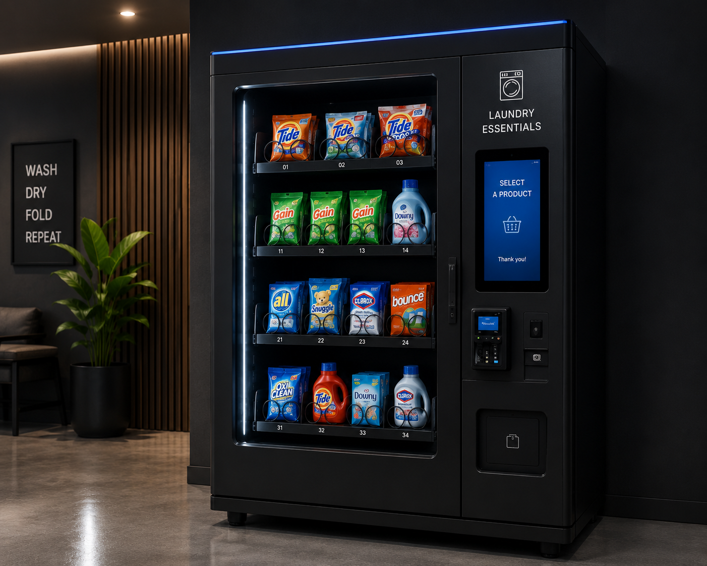 Modern vending machine showcase