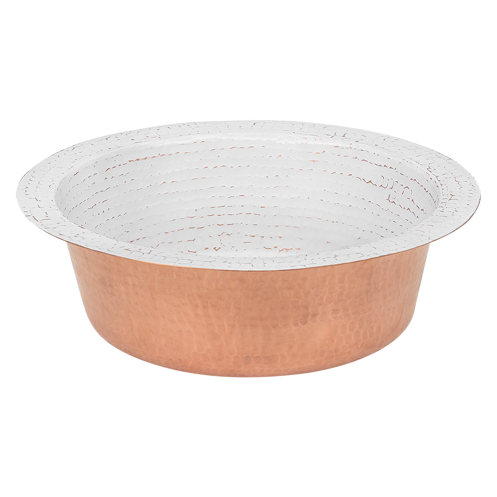 Premier Copper Products 14" Round Copper Bar/Prep Sink, Glazed White, 17 Gauge, BR14WHT2