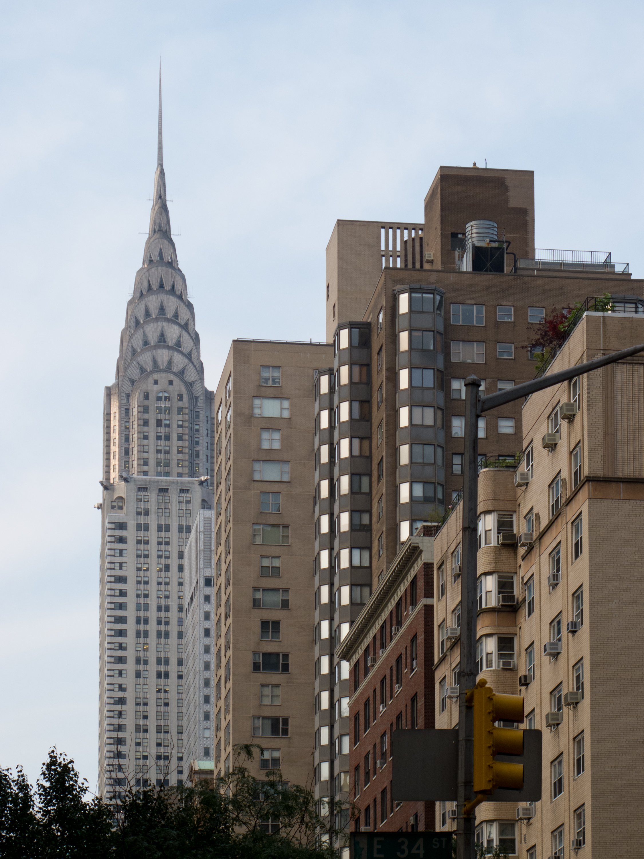 The Chrysler Building, New York. Designed by William Van Alen, completed 1930. Stainless steel crown with sunburst motif.
