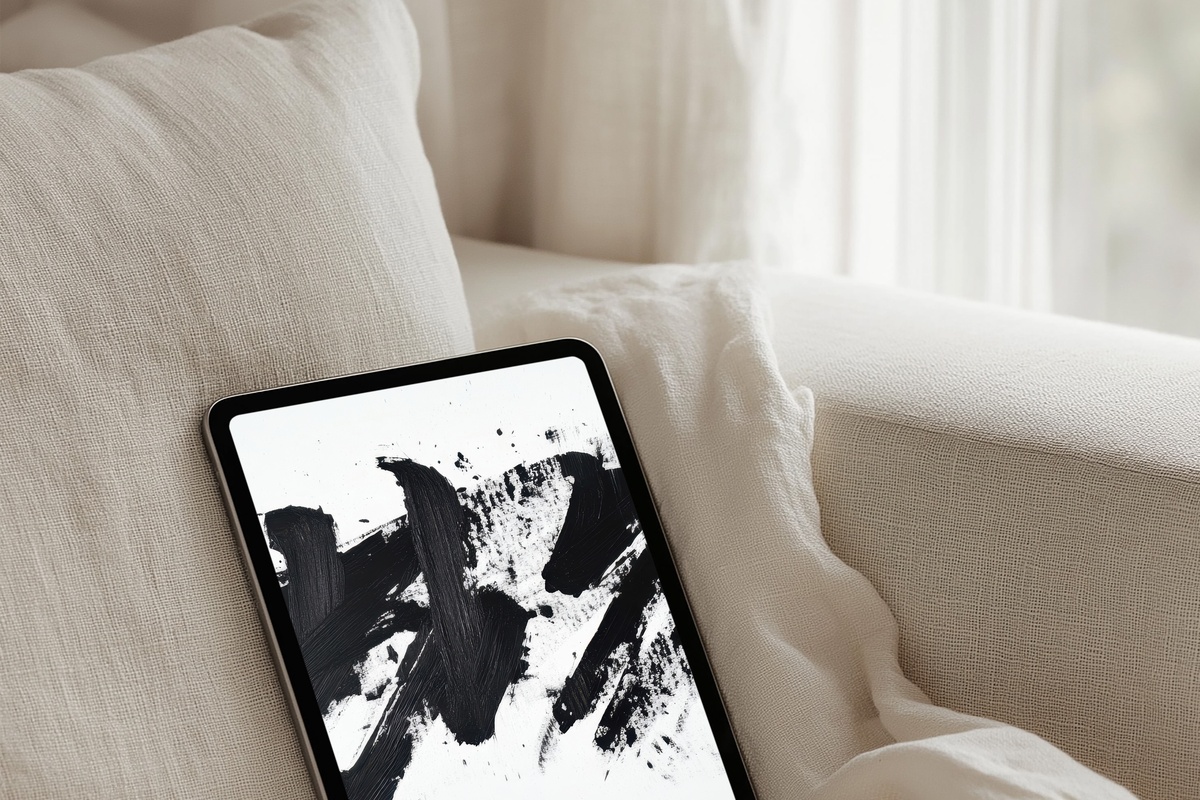 Typography as Artistry Black and White iPad Wallpaper