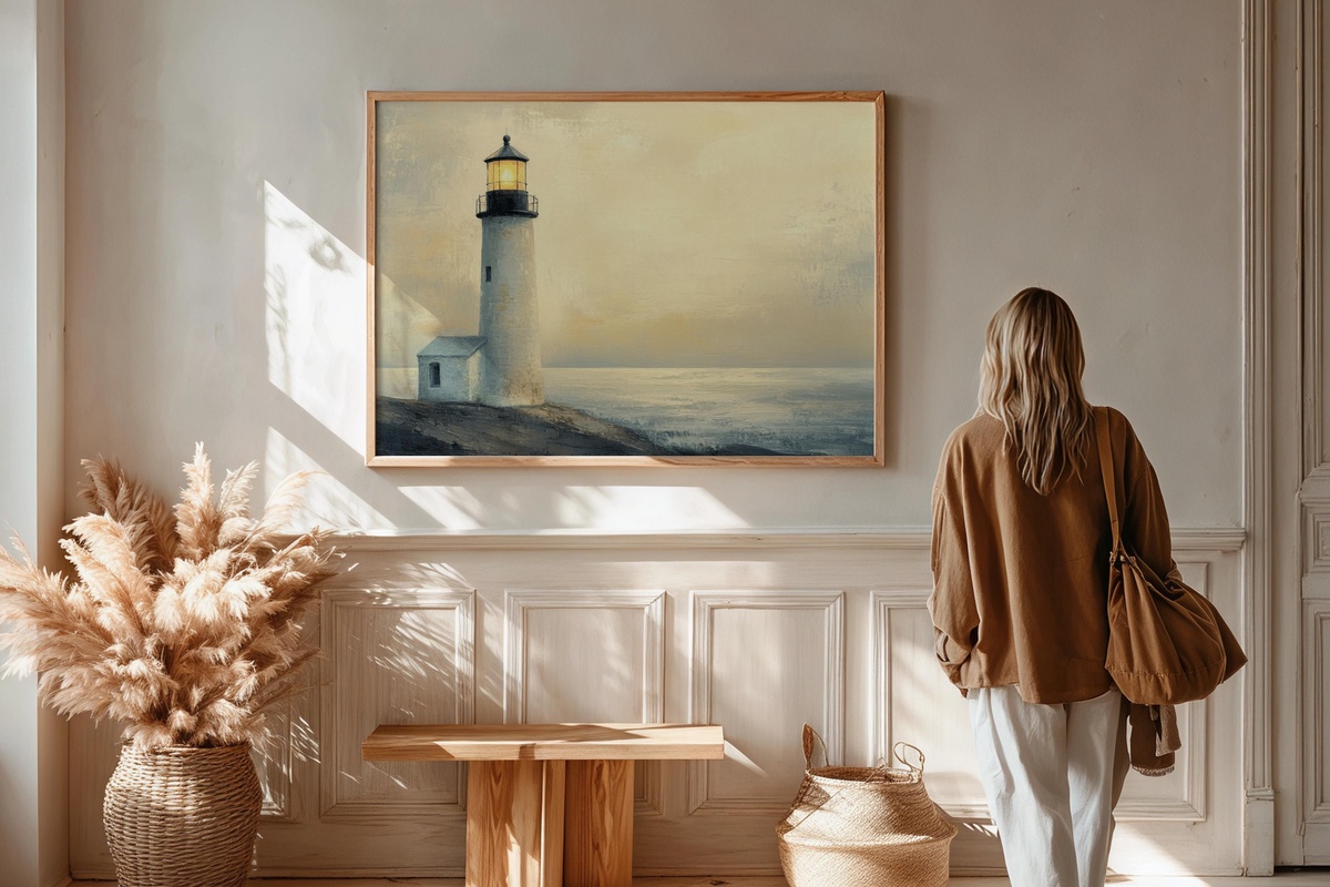 Dusk Beacon Warmth Coastal Printable Wall Art