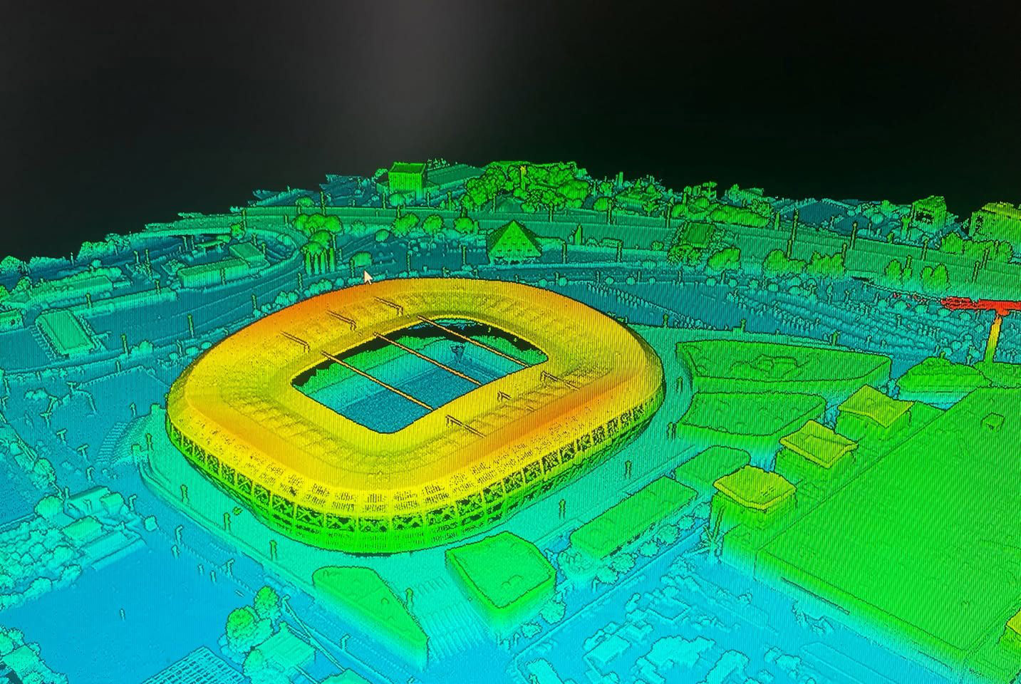 Thermographie aérienne par drone d'un stade — Drone06