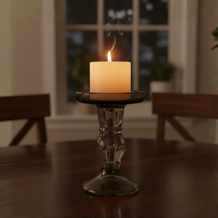 Candelabro vidrio, 14x8.5cm