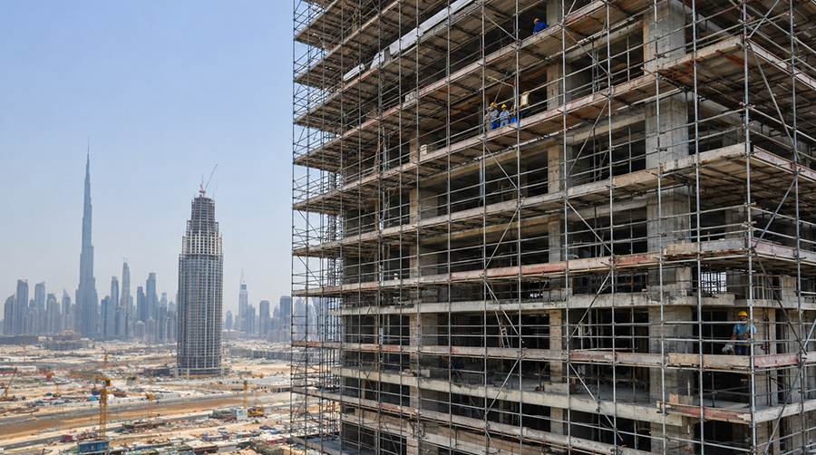 blg-1.jpg Scaffolding system on high-rise building construction in Dubai UAE