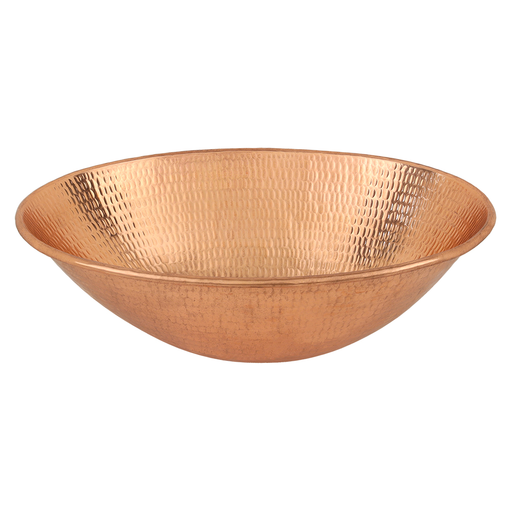 Premier Copper Products 17" Oval Copper Bathroom Sink, Polished Copper, VO17WPC