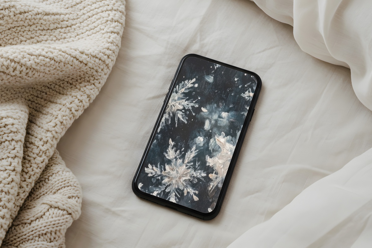 Midnight's Icy Embrace Unveiled - Winter iPhone Wallpaper