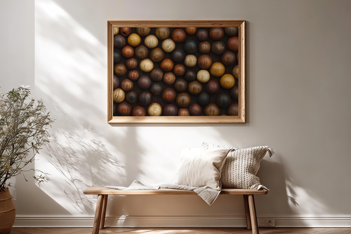 Wooden Bead Elegance Boho Printable Wall Art