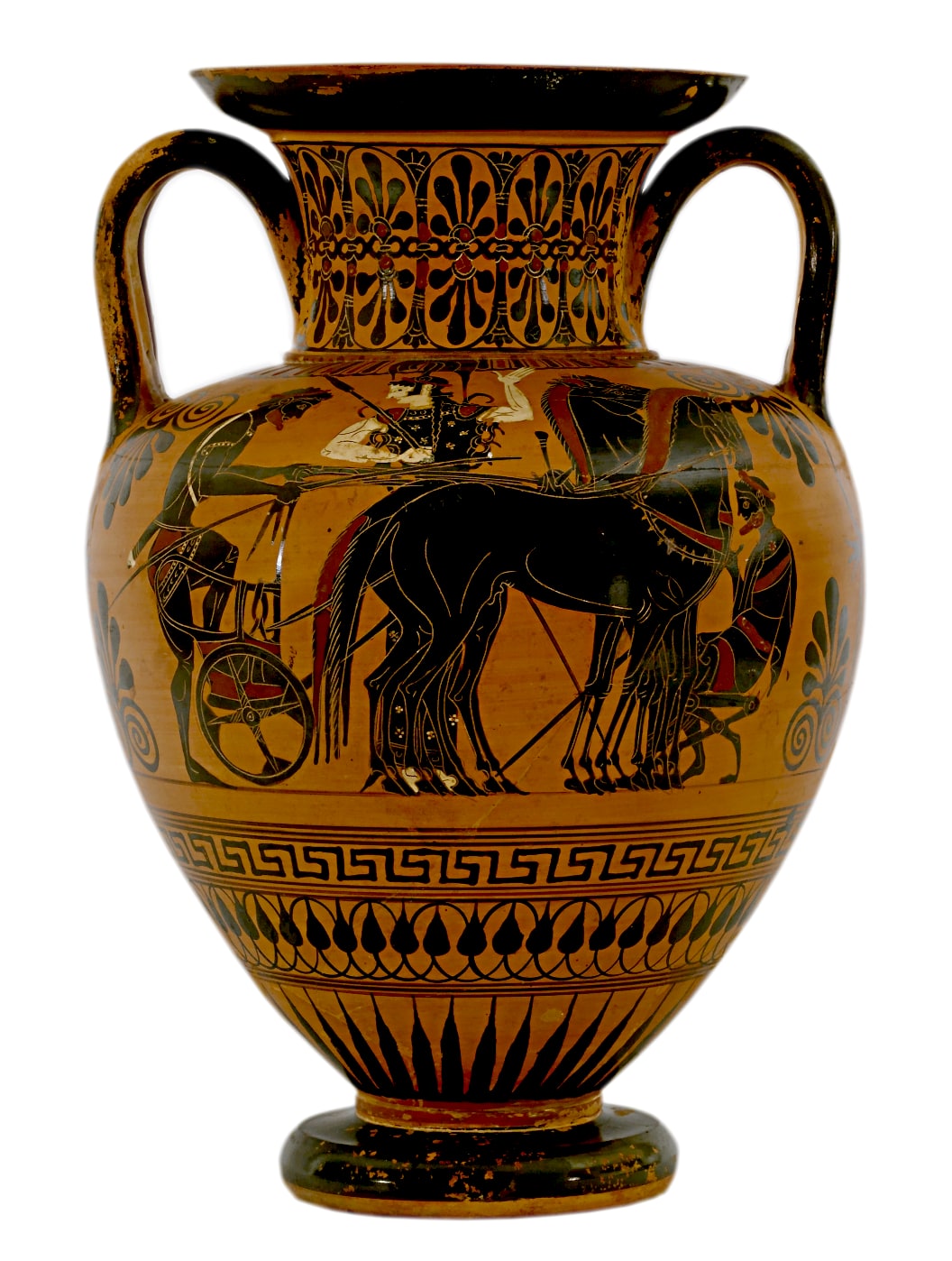 Greek - Black-figure Amphora - Walters 48224 - Side A glare reduced white bg
