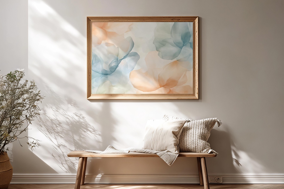Floral Fluidity in Serenity printable wall art