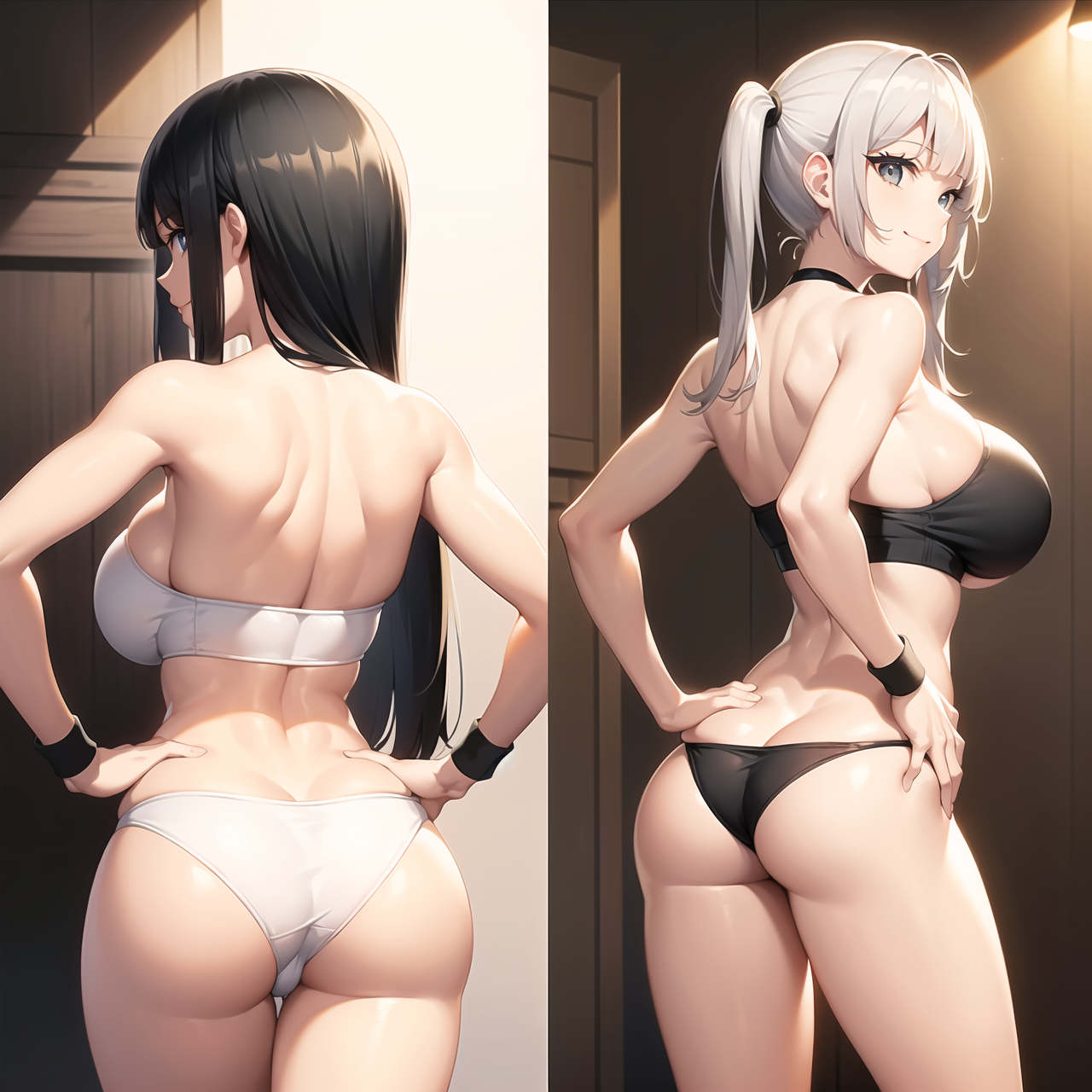 2画面 後ろ向き by リュー@AIart
