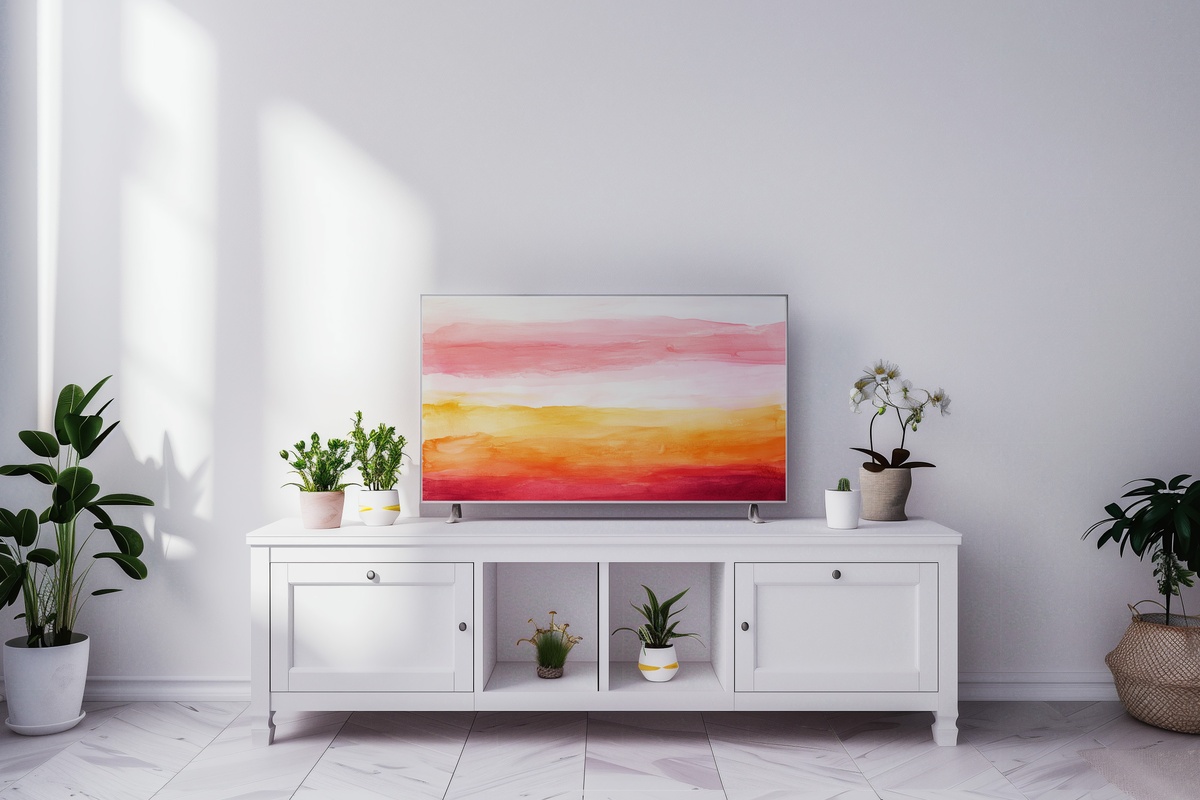 Sunset Horizon Fusion Abstract Frame TV Art