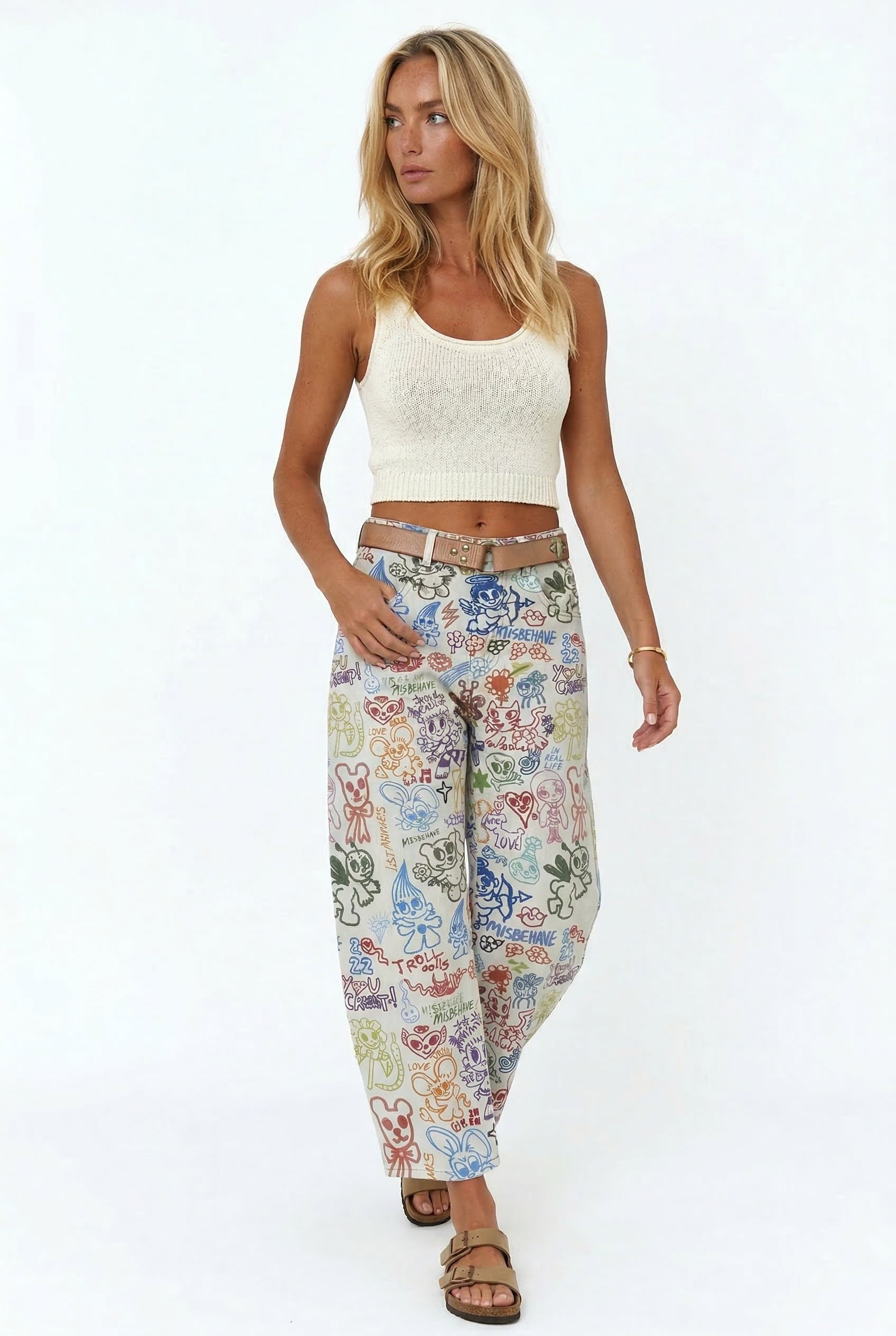 Lavisa - Florence Floral Tapestry Wide Leg Jeans