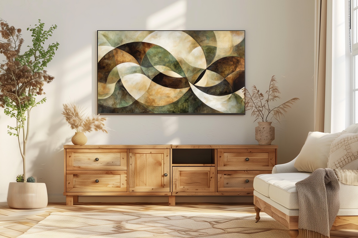 Nature's Earthy Rhythm Frame TV Art — modern earthy tones wall art