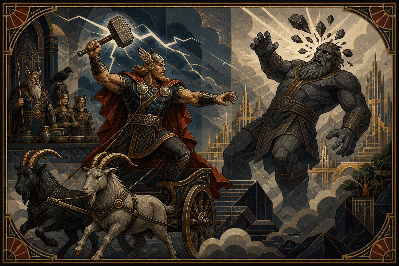 Original illustration for Thor’s Duel with Hrungnir