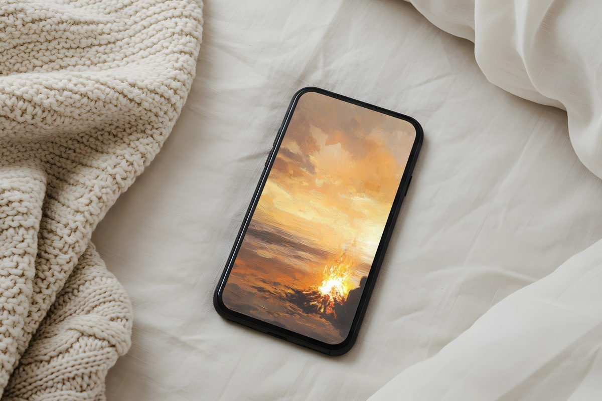 Evening Bonfire Bliss Coastal iPhone Wallpaper