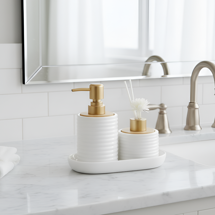 Set de baño aromatizador 3 piezas, cerámica