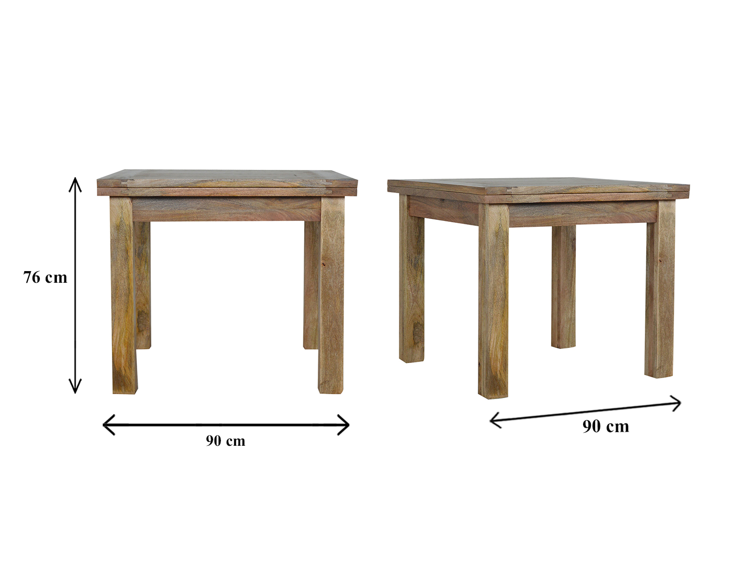 Size chart for Extendable Butterfly Dining Table