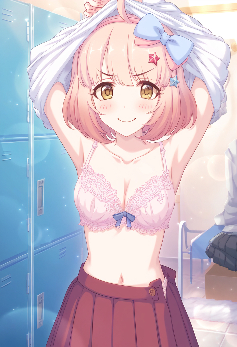なかよし部 着替え by めるごー with Chloe (Princess Connect), Yuni (Princess Connect), Princess Connect! Re:Dive, Princess Connect! Re:Dive, changing clothes