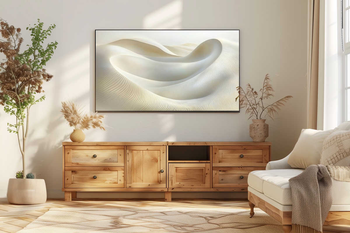 Dunes Whispering Tranquility Neutral Frame TV Art
