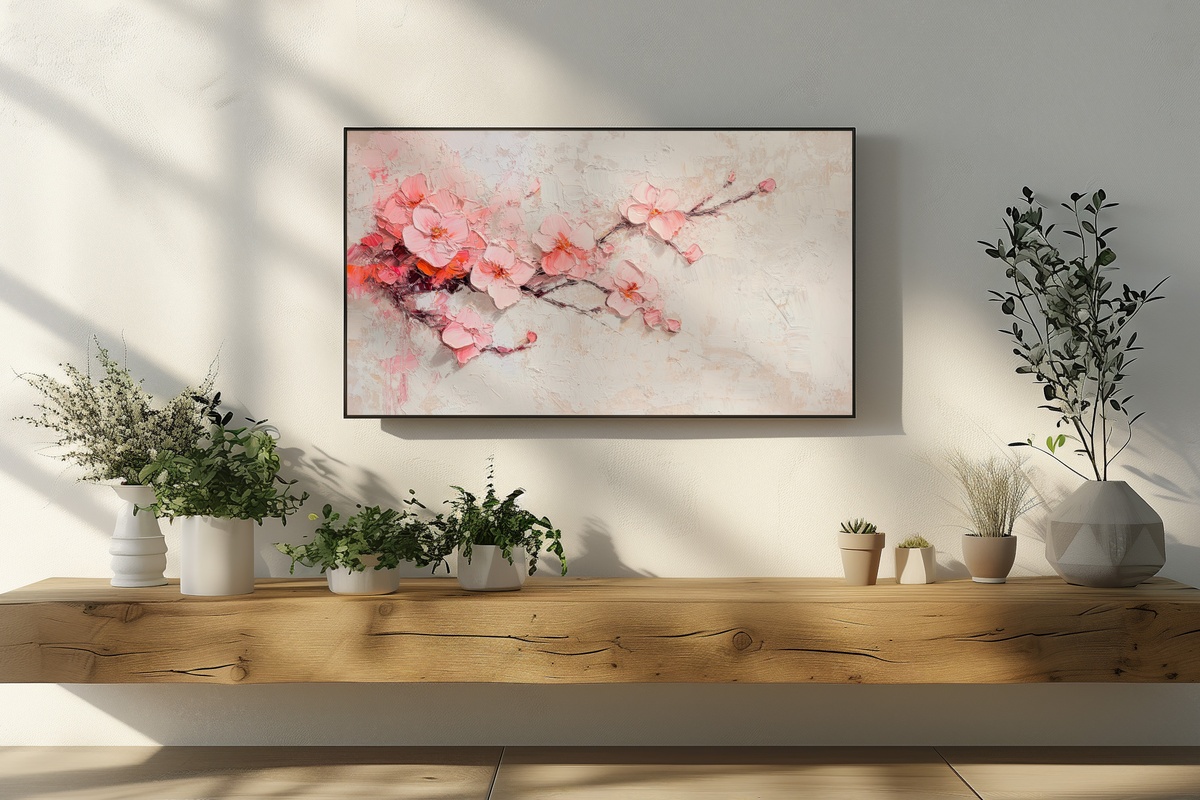Whispering Cherry Blossoms Spring Frame TV Art