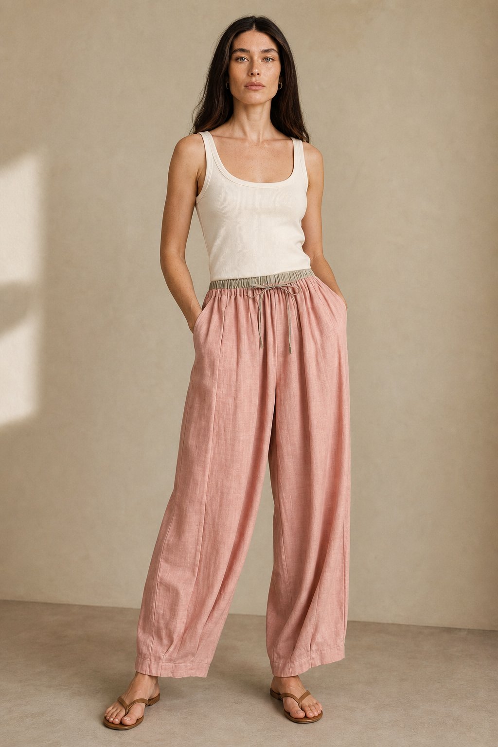 Lavisa - Relaxed Tapered Linen Everyday Trousers